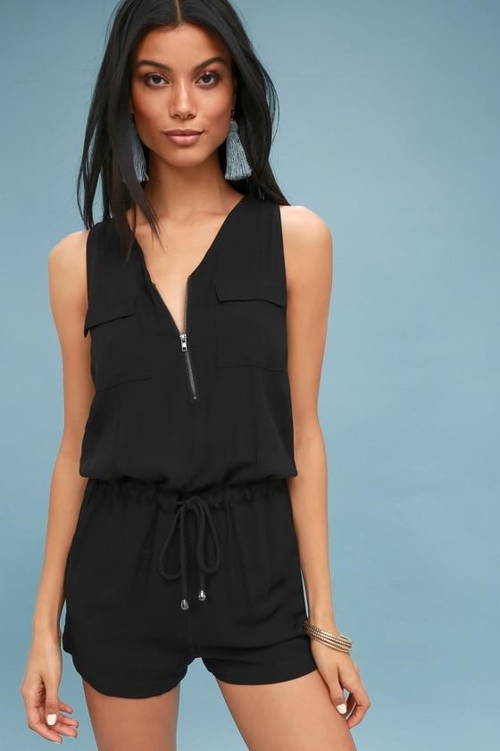 Olive + Oak Set Free Black Romper | Lulus