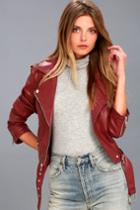 Veracci Rebel With A Cause Red Vegan Leather Moto Jacket | Lulus