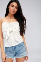 Project Social T Tied To You Ivory Tie-front Tank Top | Lulus