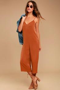 Lulus Elisa Rust Orange Midi Jumpsuit