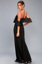 Pearls Of Wisdom Black Pearl Off-the-shoulder Maxi Dress | Lulus