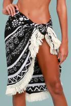 Lulus Mesmerize Me Black And Cream Print Beach Throw