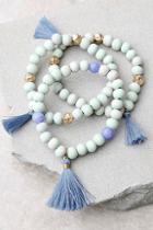Lulus Magic Word Gold And Mint Blue Bracelet Set