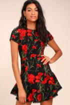 Sweet Talking Black Floral Print Dress | Lulus