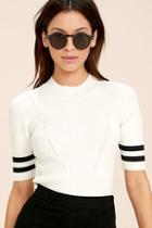 Lulus College Try Black And White Striped Top