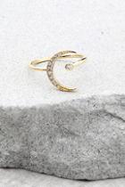 Lulus Moon Stone Gold Rhinestone Ring