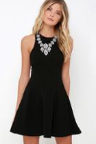 Lulus Flare Grounds Black Dress
