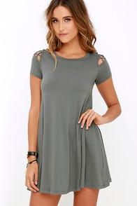 Lulu*s Take Effect Grey Swing Dress