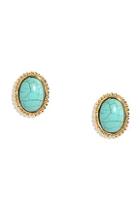 Lulu*s Canyon Lands Gold And Turquoise Earrings