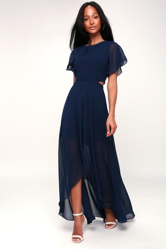 Ali & Jay Bohemian Rhapsody Navy Blue Cutout High-low Dress | Lulus