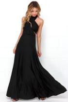 Lulus | Tricks Of The Trade Black Maxi Dress | Size Large