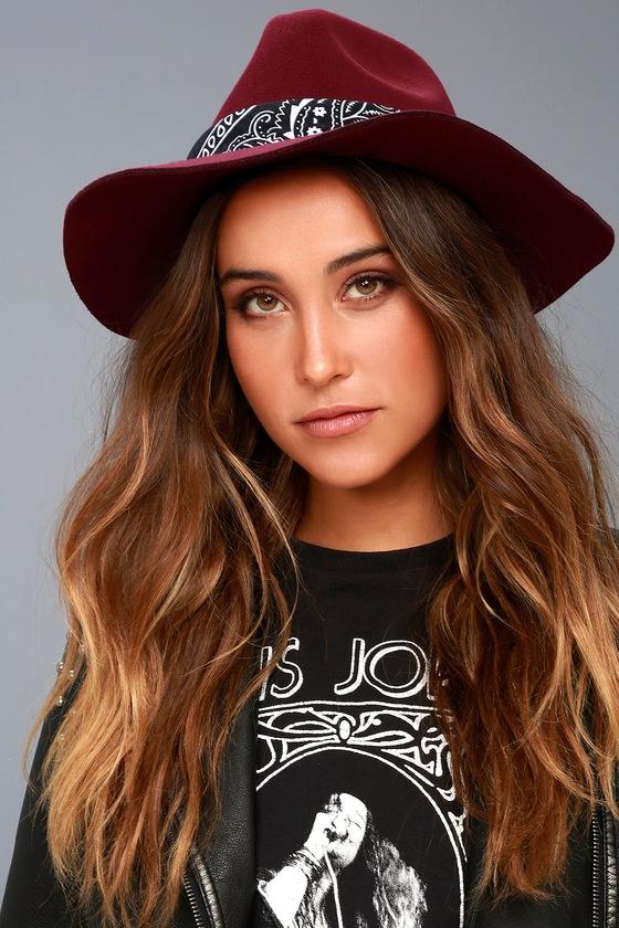 Lulus | Rebel Rouser Burgundy Fedora Hat | Purple | 100% Polyester