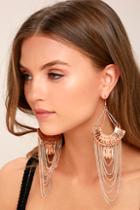 Lulus Make It Last Silver And Rose Gold Earrings