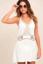 Lulus | Exotic Locale White Crocheted Cover-up | Size Medium