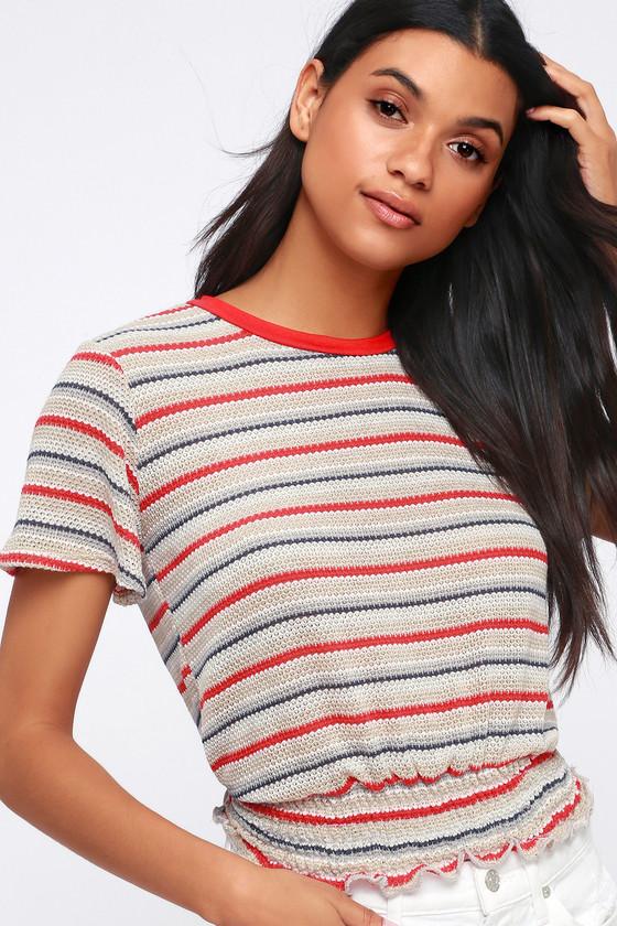 Scenic Route Red Striped Tee | Lulus