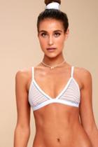 Rhythm Sunkissed White Striped Bikini Top | Lulus