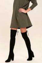 Nightwalker Love Child Black Suede Over The Knee Boots