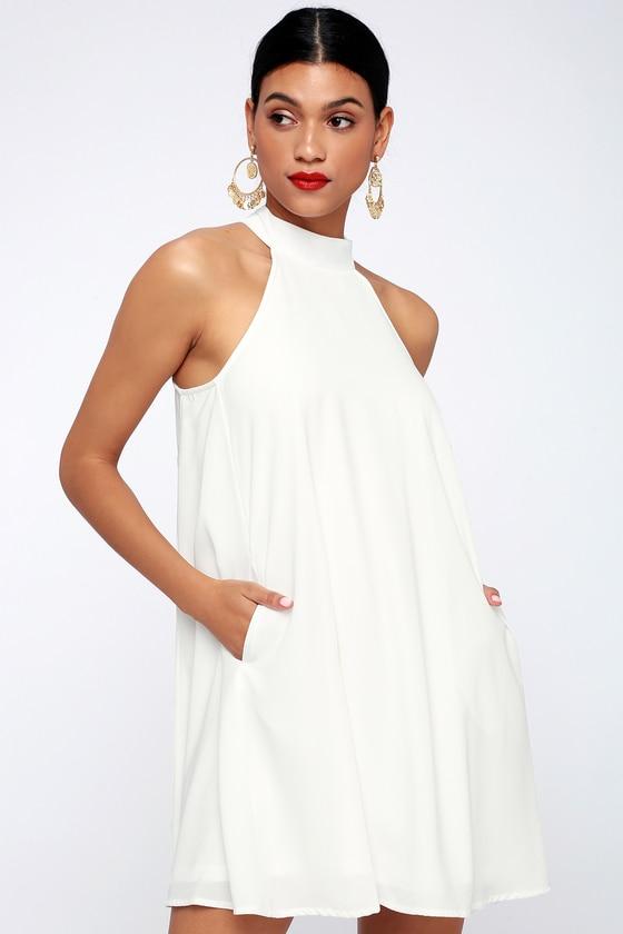 Love Of Mine White Halter Swing Dress | Lulus