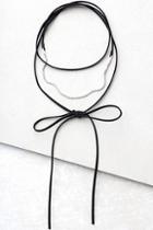 Lulus Golden Era Black And Silver Rhinestone Wrap Necklace