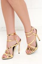 Qupid Let's Groove Tonight Gold Dress Sandals