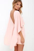 Lulus | Best Is Yet To Come Peach Backless Dress | Size Large | Pink | 100% Polyester