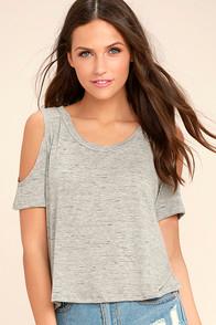 Lush Sunday Afternoon Grey Crop Top