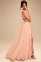 Do Re Mi Blush Pink Lace Backless Maxi Dress | Lulus