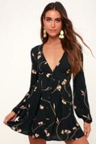 Billabong Your Love Black Floral Print Button-up Skater Dress | Lulus