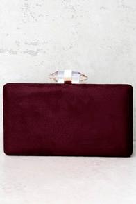 Lulus Crystal Visions Burgundy Clutch