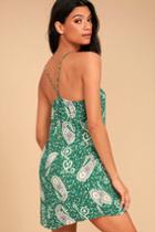Lucy Love | Feels Good Green Print Shift Dress | Size Small | 100% Rayon | Lulus