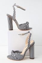 So Me Nessa Black And White Gingham Ankle Strap Heels | Lulus