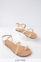Splendid Flower Sand Leather Flat Sandal Heels | Lulus