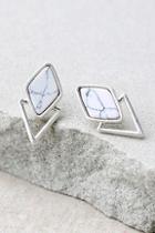 Lulus Endless Bliss Silver And White Earrings
