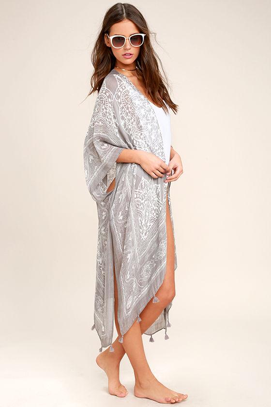 Love Stitch Sun Daze Grey Print Cover-up | Lulus
