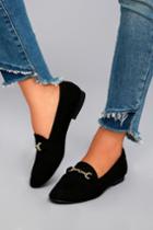 Qupid | Molly Lynn Black Suede Loafers | Size 6 | Vegan Friendly | Lulus
