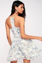 Keep On Growing White Floral Print Skater Dress | Lulus