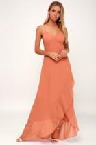 Ada Rusty Rose Lace-up Maxi Dress | Lulus