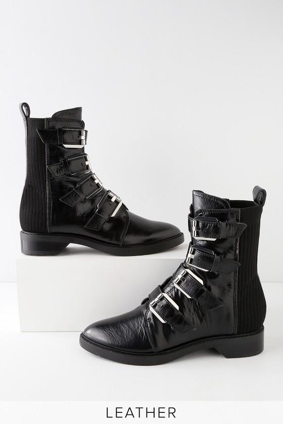 Dolce Vita Gaven Black Leather Belted Mid-calf High Heel Boots | Lulus