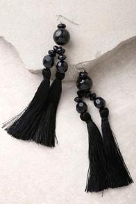 New Friends Colony No. 4 Black Tassel Earrings