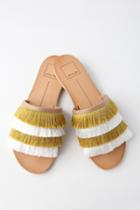 Dolce Vita Celaya Yellow Fringe Slide Sandal Heels | Lulus