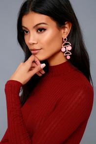 Shashi Cam Rose Pink Drop Earrings