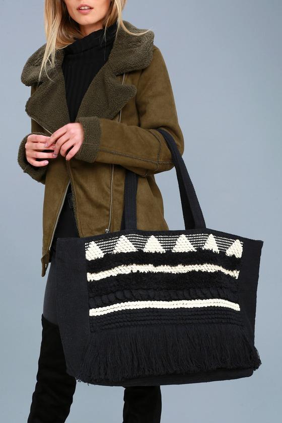 Amuse Society | Roadtrip Cream And Black Woven Weekender | Lulus