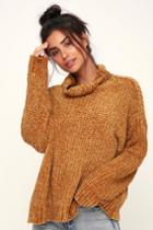 Lost + Wander Golden Child Mustard Yellow Turtleneck Sweater | Lulus