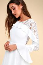 Do & Be Secret Kiss White Lace Long Sleeve Dress | Lulus