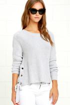 Lulus Laced In Love Grey Sweater