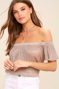 Lulus Stardom Blush Pink Off-the-shoulder Top