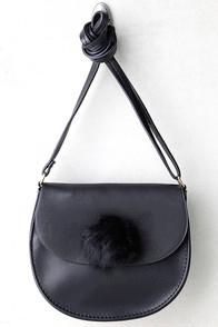Lulus Fluff Stuff Black Purse