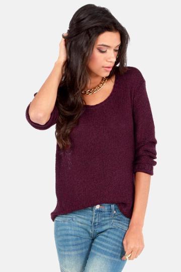 Casual Remarkable Burgundy Sweater