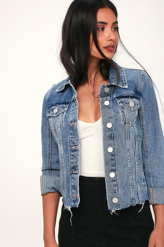 Blank Nyc Traffic Jam Light Wash Raw Hem Denim Jacket | Lulus