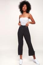 Campbell Navy Blue Striped Culotte Pants | Lulus